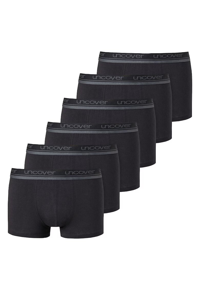uncover by SCHIESSER Set de boxeri cu banda logo in talie - 6 perechi - Negru