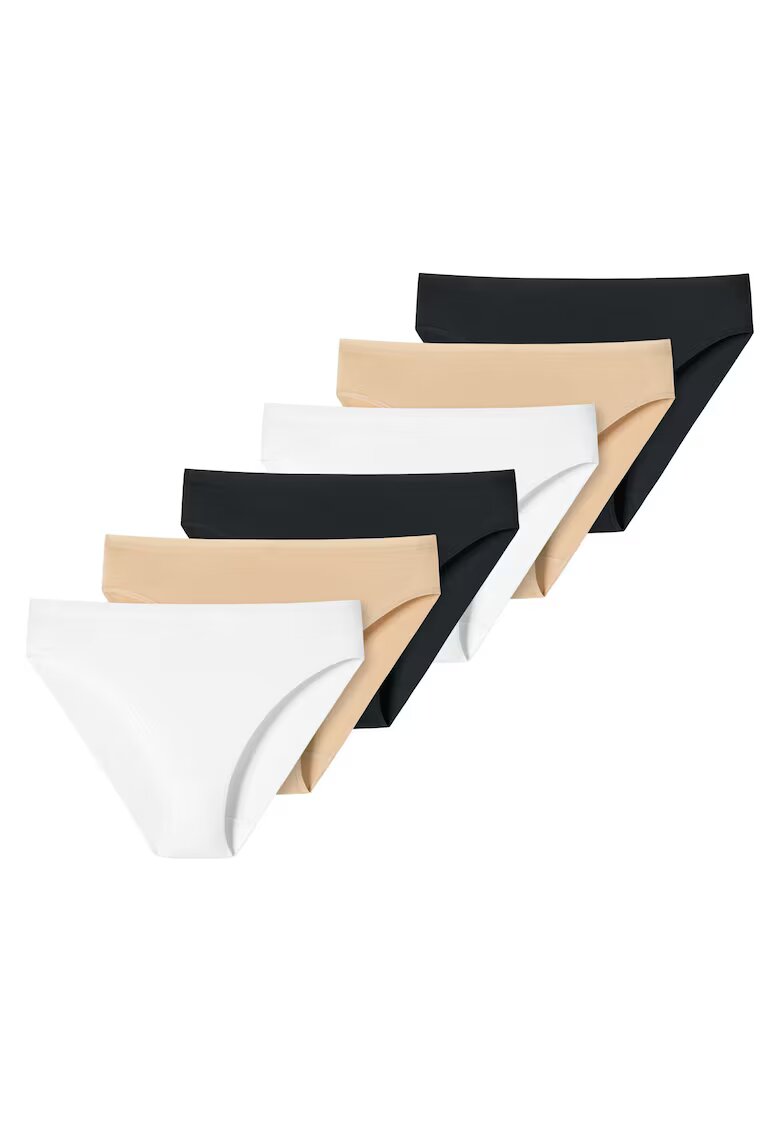 uncover by SCHIESSER Set de chiloti uni Tai - 6 perechi - Alb/Negru/Bej