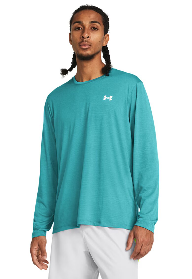 Under Armour Bluza cambrata pentru alergare Launch - Gri deschis/Verde persan