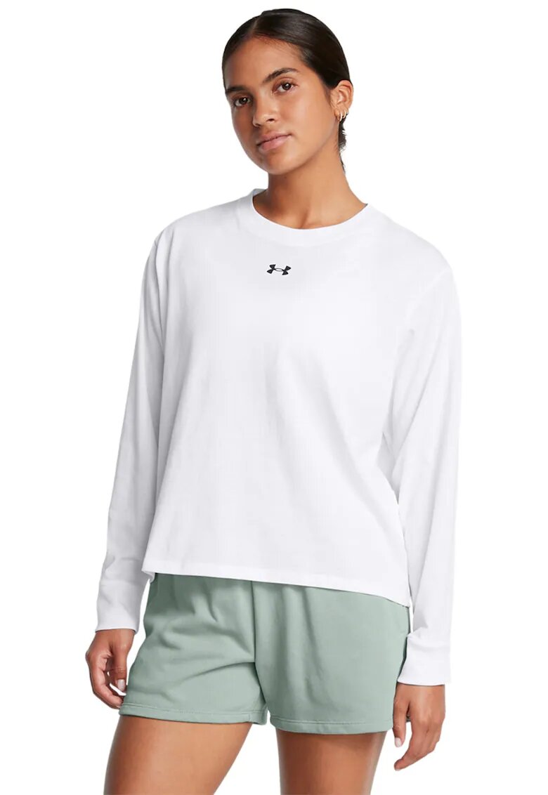 Under Armour Bluza cu decolteu la baza gatului pentru fitness Boxy - Alb