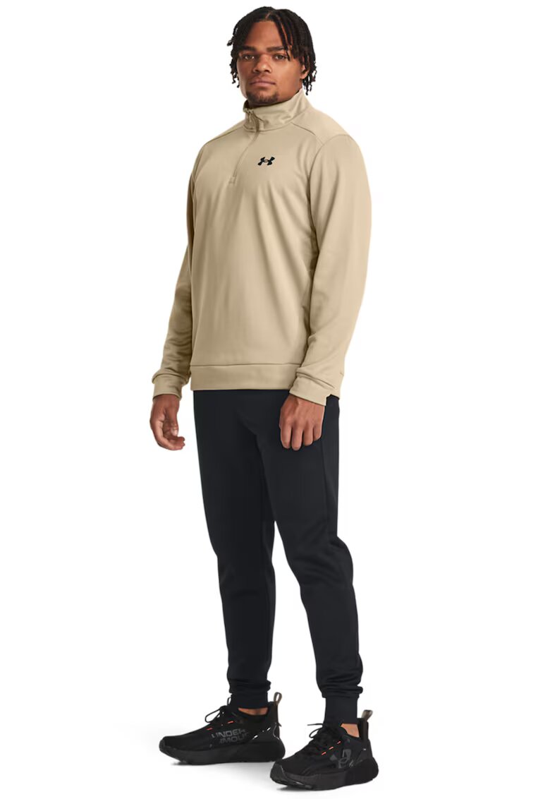 Under Armour Bluza cu fenta cu fermoar pentru fitness - Bej