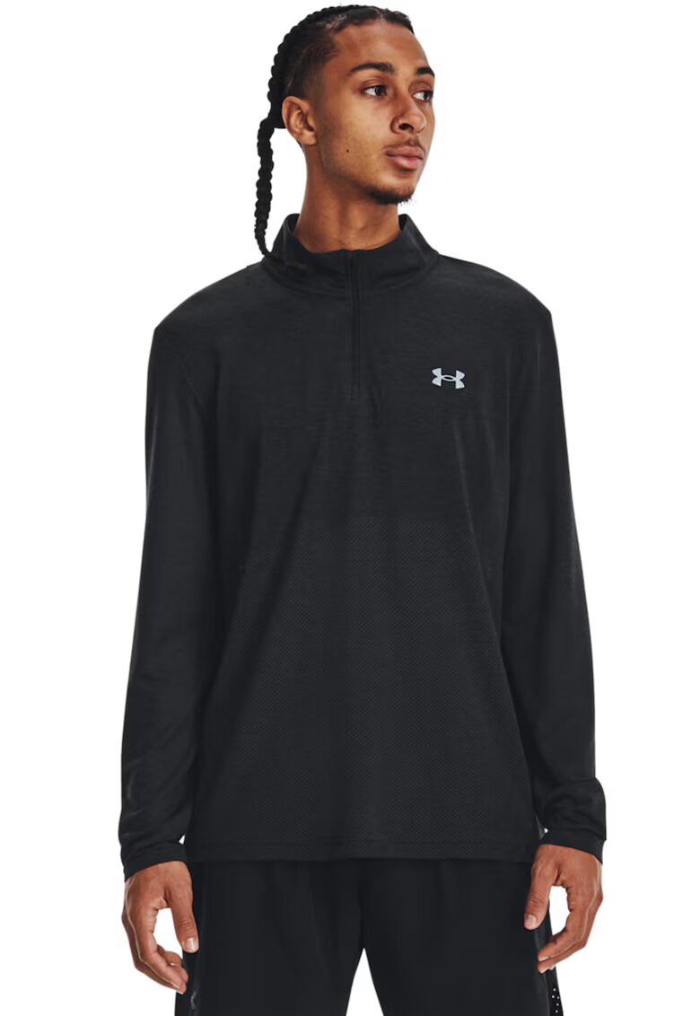 Under Armour Bluza fara cusaturi pentru alergare Stride - Negru