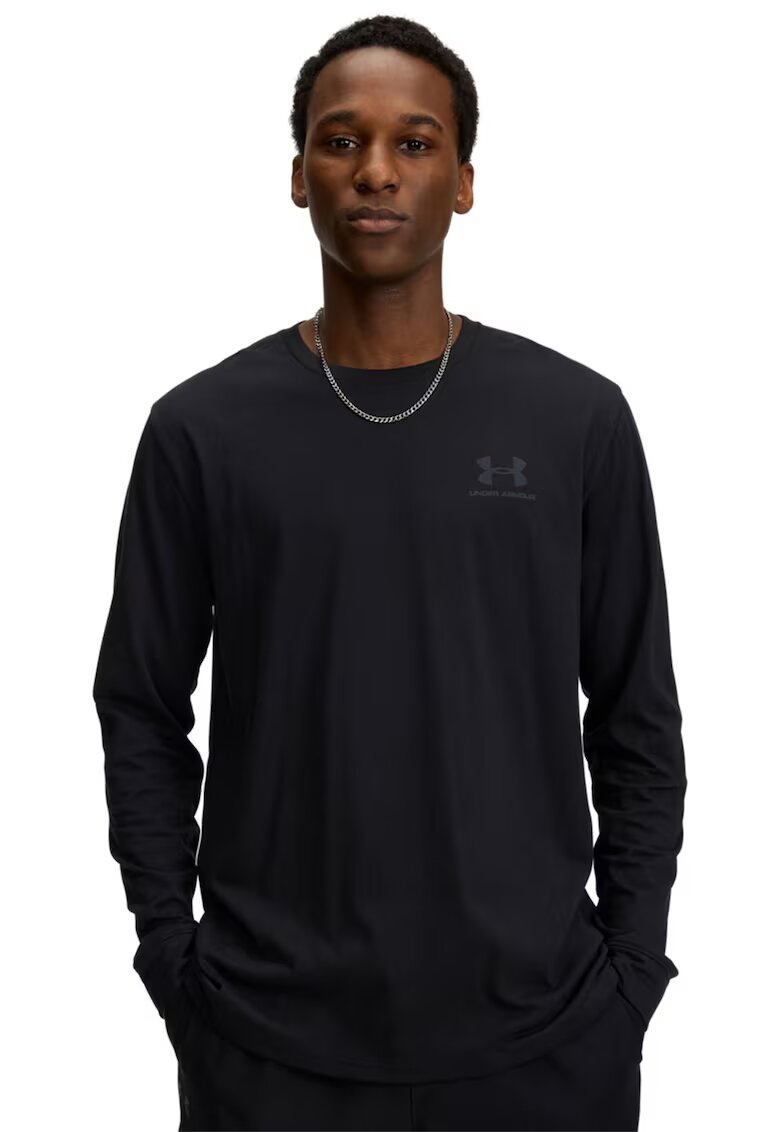 Under Armour Bluza lejera cu decolteu la baza gatului - Negru stins