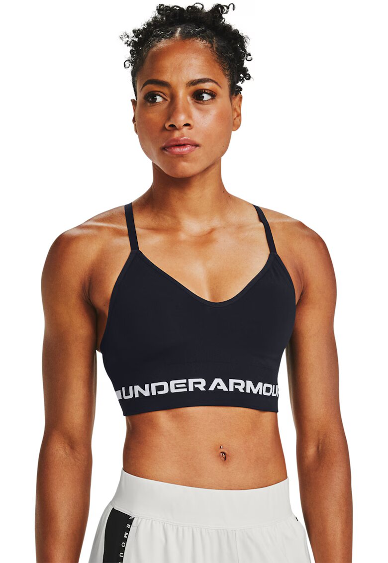 Under Armour Bustiera fara cusaturi cu bureti detasabili pentru fitness - Negru