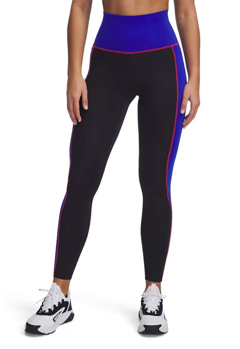 Under Armour Colanti cu buzunar pentru telefonul mobil pentru fitness - Negru/Albastru royal