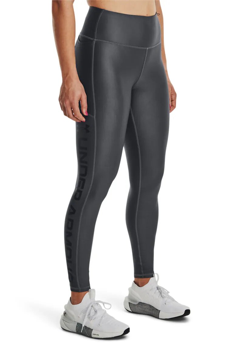 Under Armour Colanti cu talie inalata - pentru fitness HeatGear® - Gri antracit