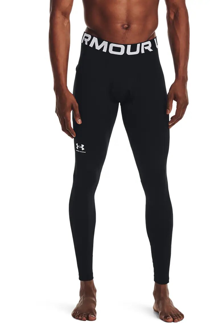 Under Armour Colanti de compresie - cu banda cu logo in talie - pentru antrenament ColdGear® - Alb/Negru