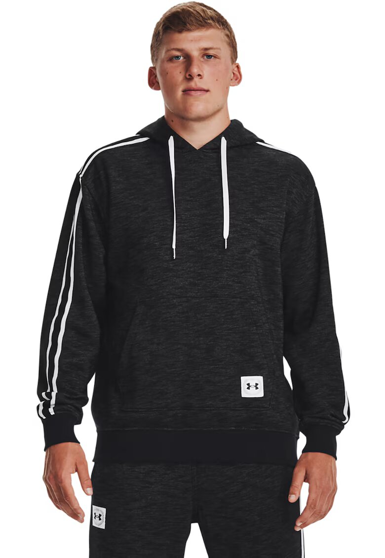 Under Armour Hanorac cu dungi laterale pentru fitness Ua Essential Heritage - Alb/Negru