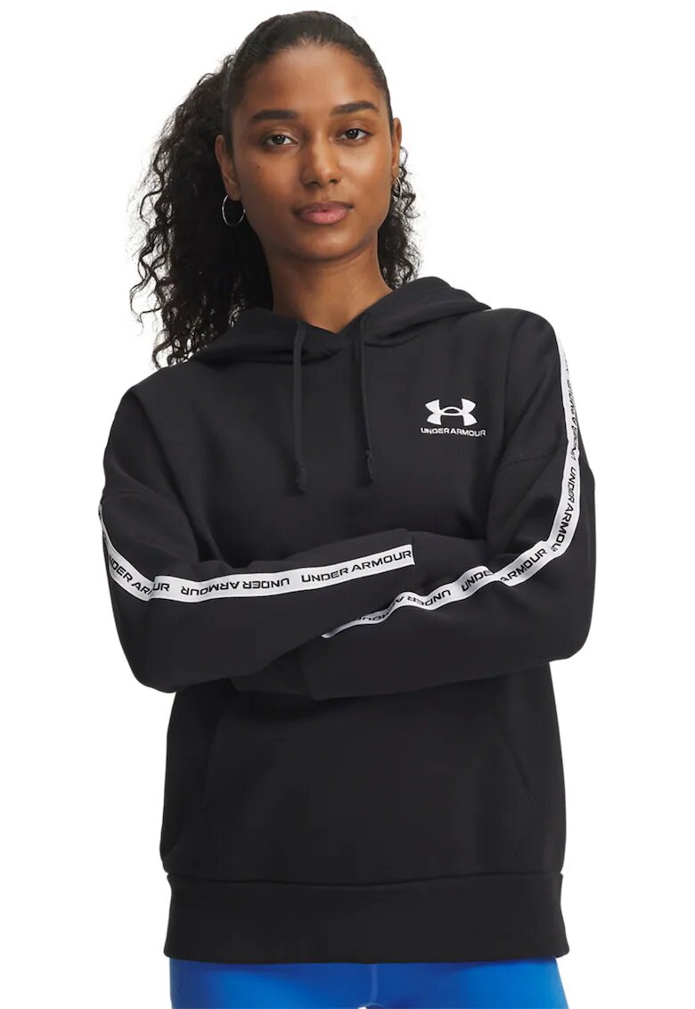 Under Armour Hanorac cu imprimeu logo pentru fitness - Alb/Negru
