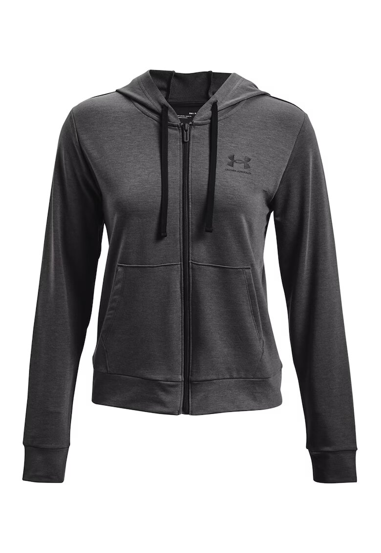 Under Armour Hanorac din amestec de lyocell cu fermoar - pentru fitness Rival - Gri inchis
