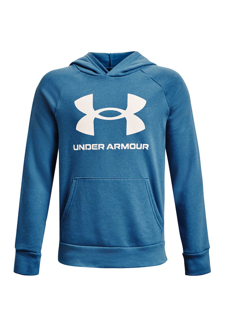 Under Armour Hanorac din fleece cu imprimeu logo contrastant Rival - Alb/Albastru