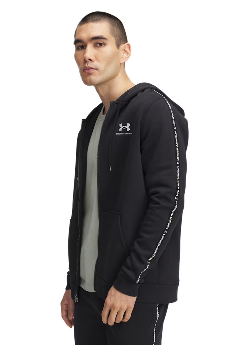 Under Armour Hanorac din fleece cu logo - pentru fitness Icon - Alb/Negru