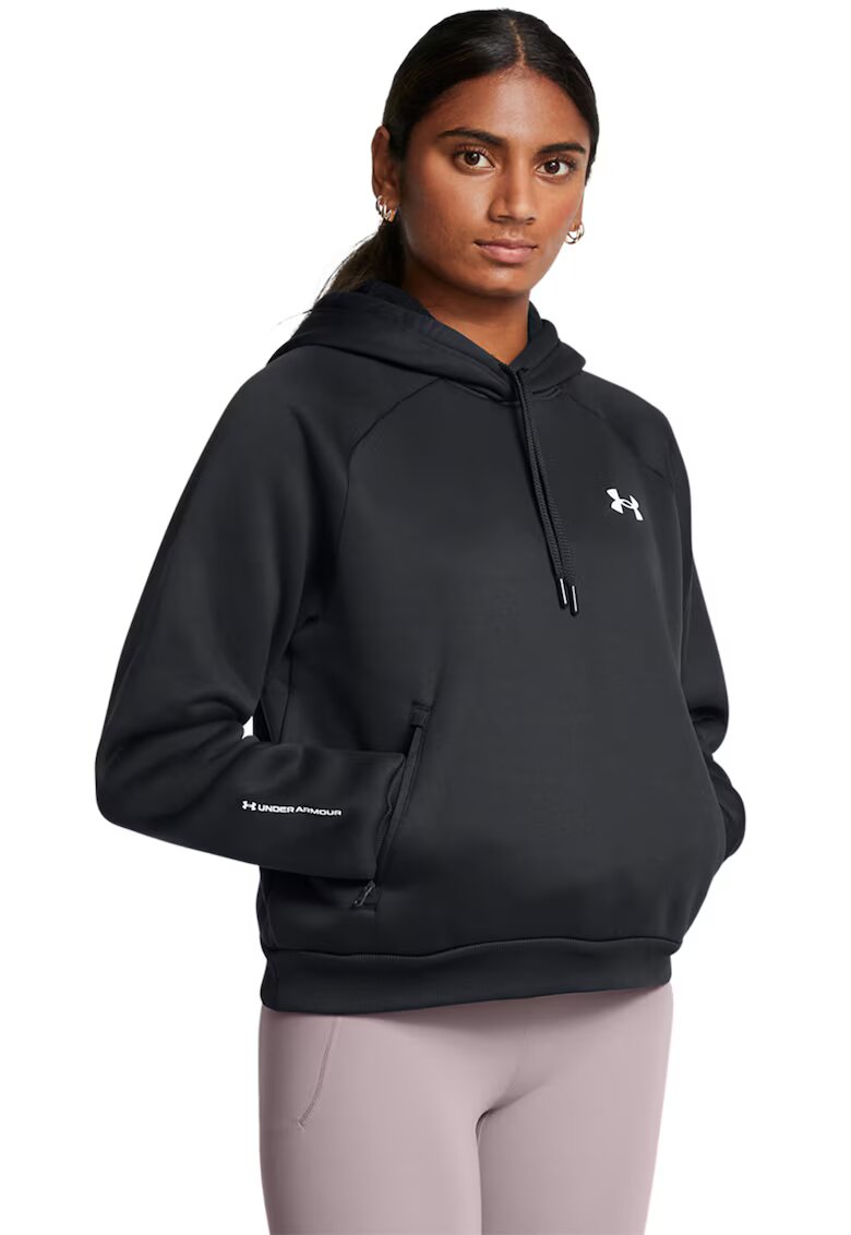 Under Armour Hanorac din fleece pentru fitness Armour Pro - Alb/Negru