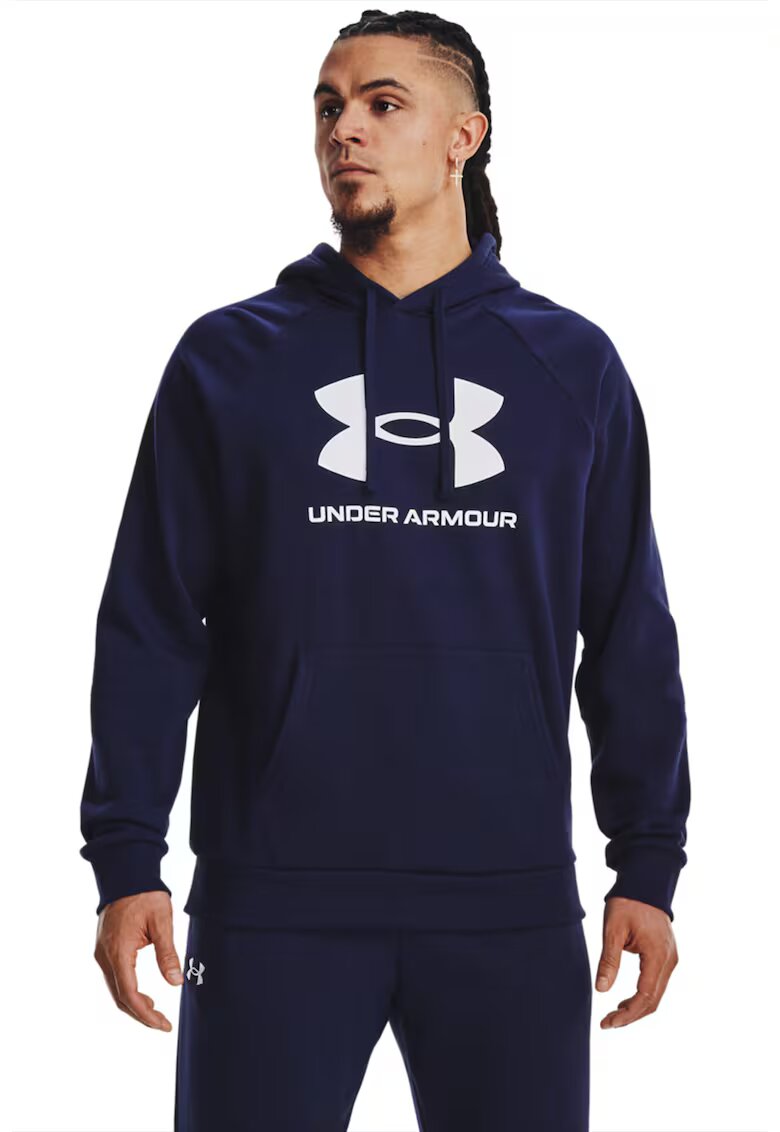 Under Armour Hanorac lejer cu buzunar kangaroo Rival - Alb/Albastru indigo