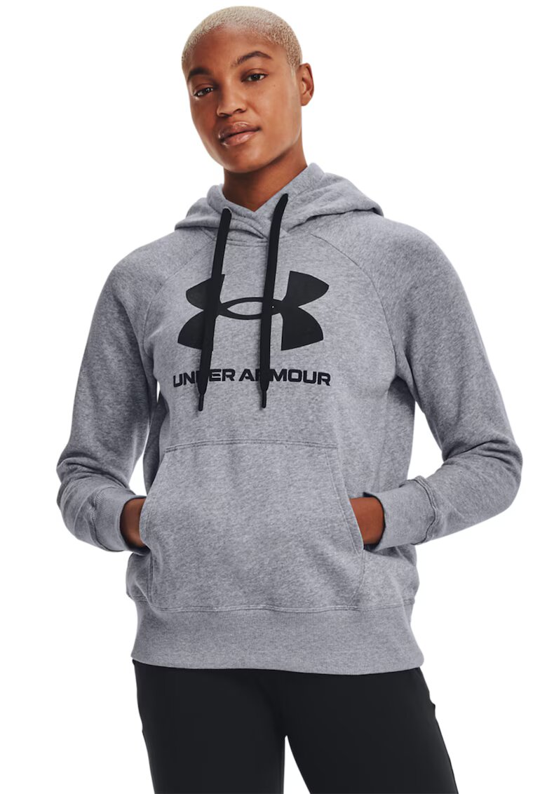 Under Armour Hanorac lejer de fleece cu buzunar kangaroo - pentru antrenament Rival - Gri melange