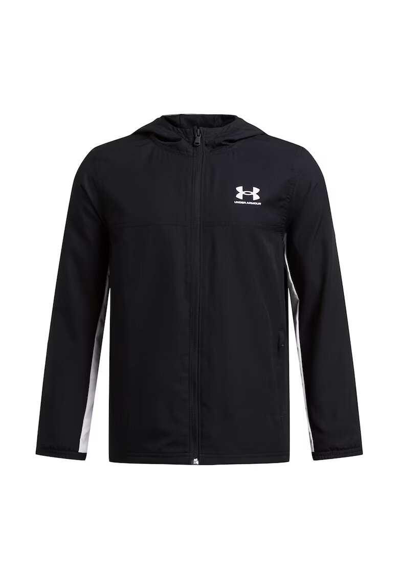 Under Armour Jacheta cu fermoar si gluga - Negru/Alb optic