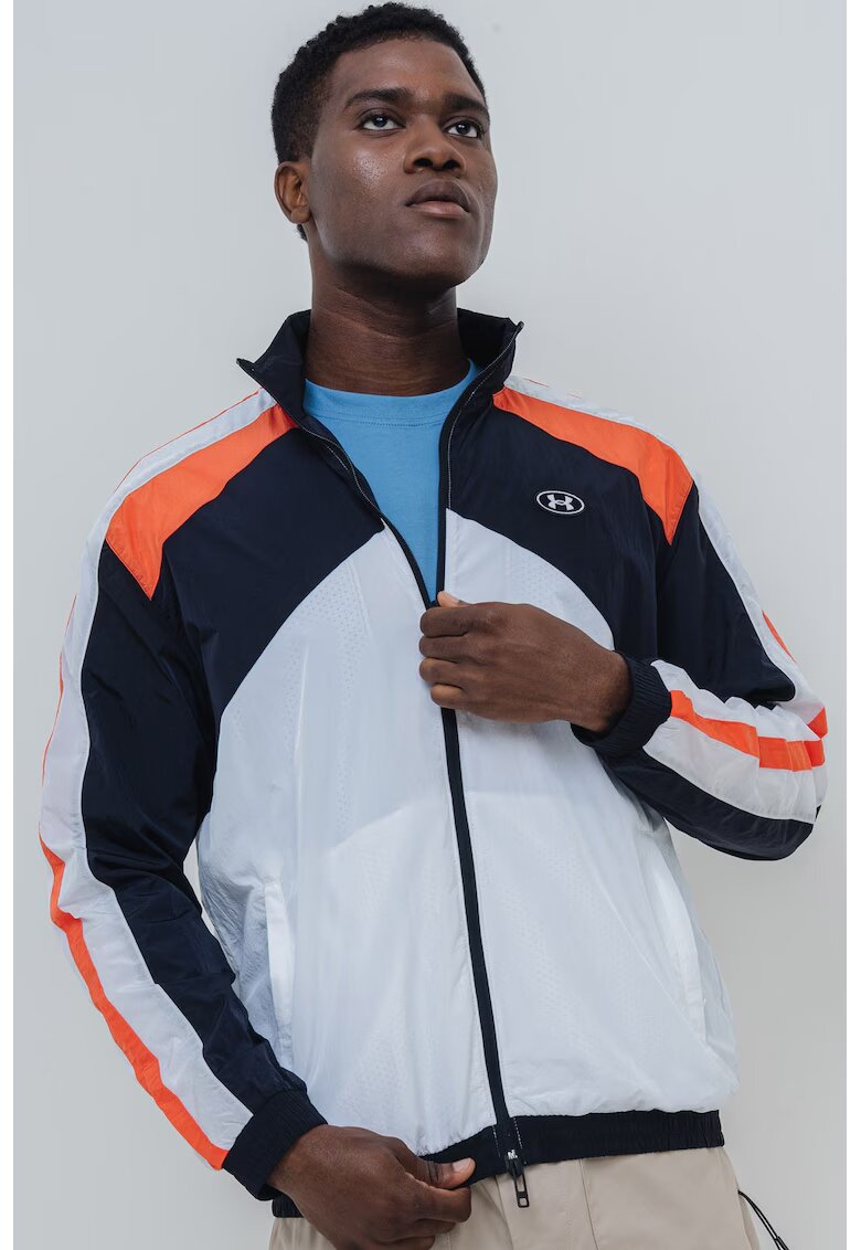 Under Armour Jacheta cu guler mediu - pentru antrenament Icon - Alb/Negru/Coral