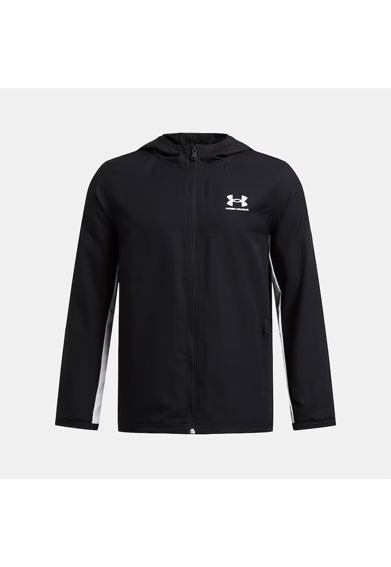 Under Armour Jacheta sport barbateasca - model Rival Woven - material sintetic - negru -