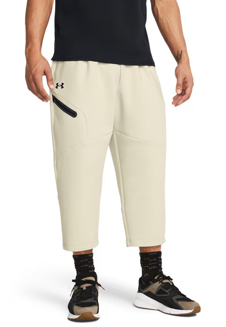 Under Armour Pantaloni crop pentru antrenament - Negru/Alb murdar