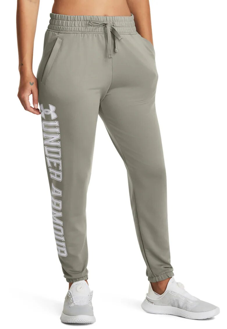 Under Armour Pantaloni din amestec de lyocell cu imprimeu logo supradimensionat pentru fitness Rival - Grej