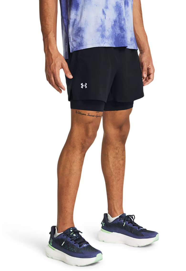 Under Armour Pantaloni scurti cu aspect 2in1 pentru alergare Launch 5" - Negru