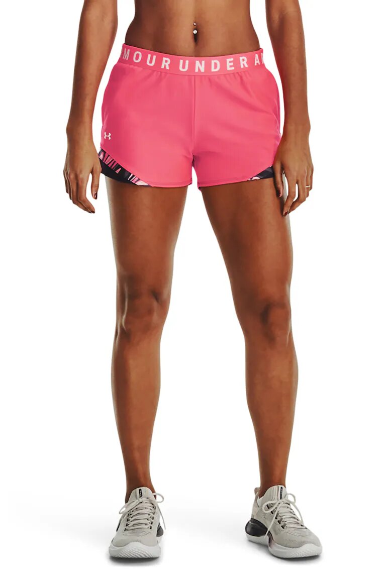 Under Armour Pantaloni scurti cu banda logo in talie - pentru antrenament Play Up 3.0 - Negru/Roz