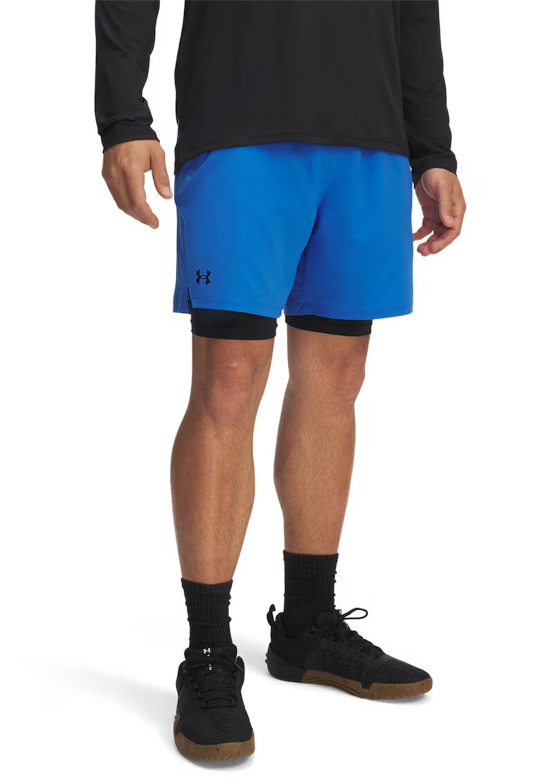 Under Armour Pantaloni scurti cu model 2-in-1 pentru fitness Vanish - Albastru royal/Albastru