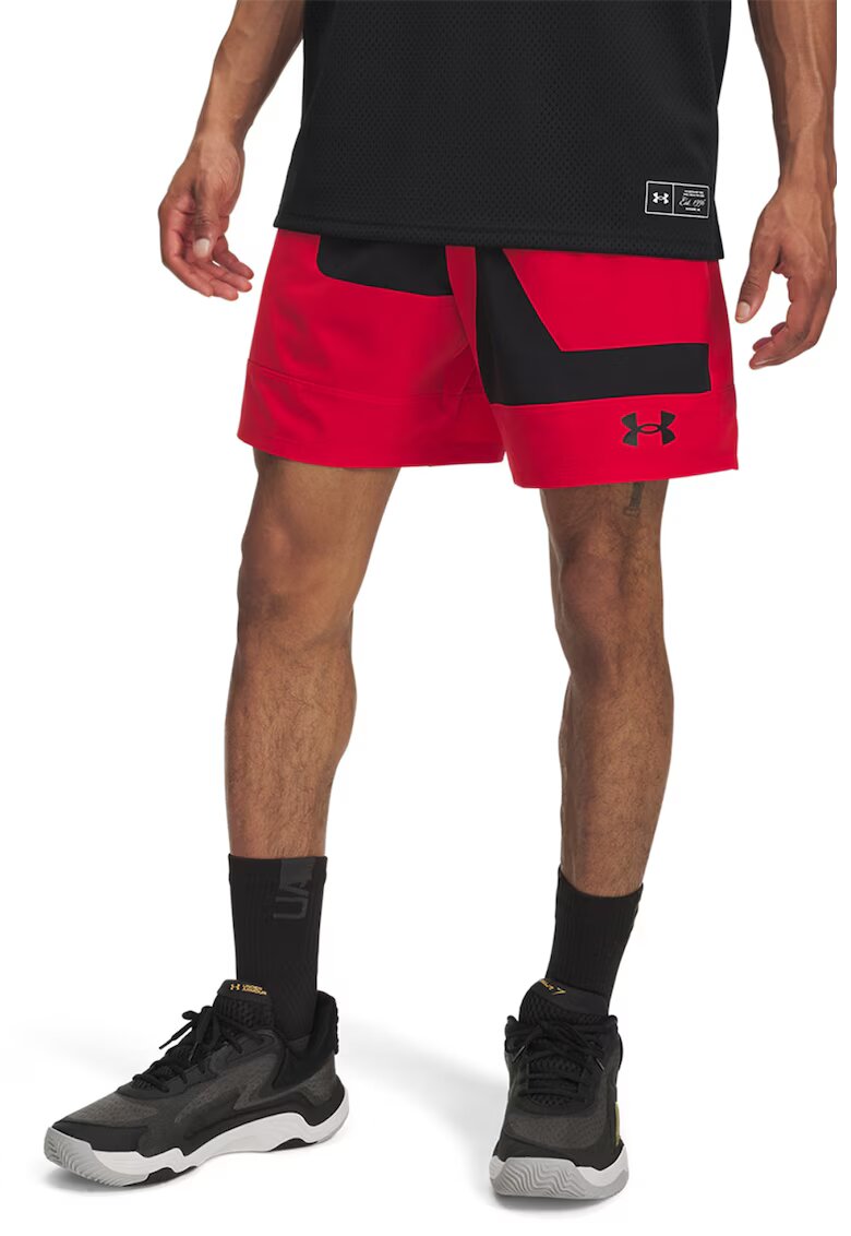 Under Armour Pantaloni scurti cu model - pentru baschet Zone 7 - Rosu/Negru