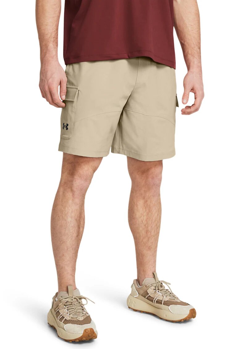 Under Armour Pantaloni scurti cu snur de ajustare interior pentru antrenament - Negru/Bej deschis