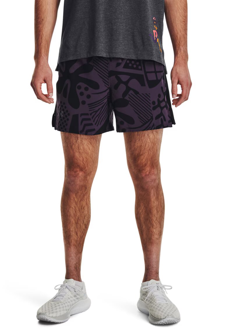 Under Armour Pantaloni scurti cu snur interior de ajustare pentru alergare Run In Peace - Negru/Violet