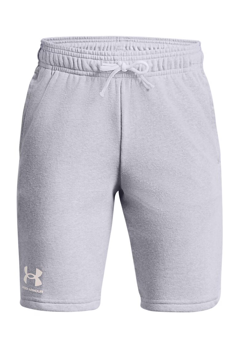 Under Armour Pantaloni scurti cu snururi pentru antrenament Rival Terry - Alb/Gri deschis