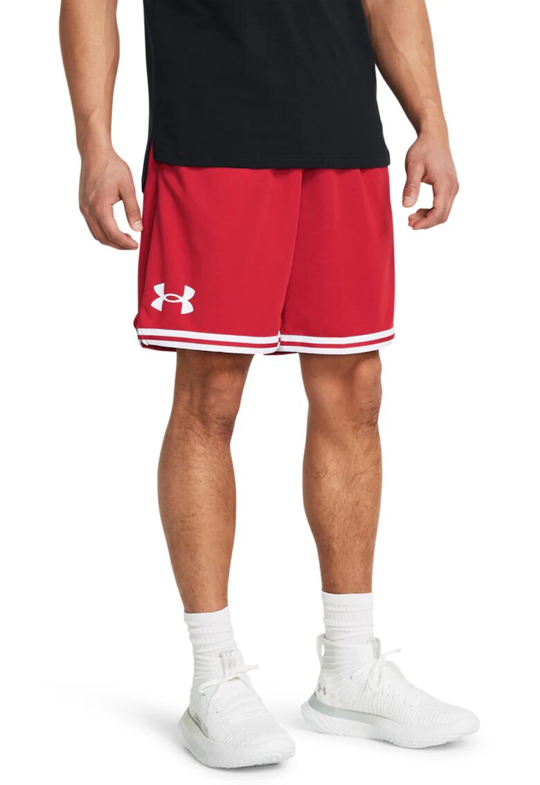 Under Armour Pantaloni scurti lejeri pentru baschet Perimetre - Alb/Rosu vermillion