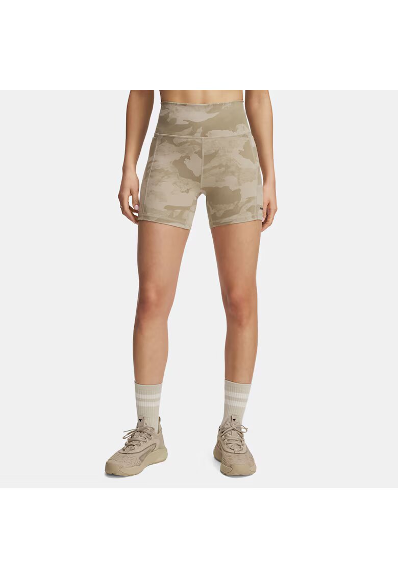 Under Armour Pantaloni sport dama - PROJECT ROCK MIDDY - bej - poliester