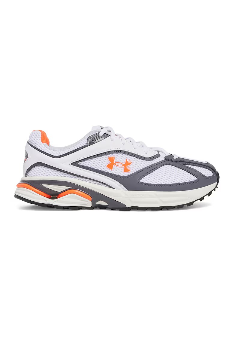 Under Armour Pantofi cu insertii din piele HOVR Apparition - Alb/Gri/Portocaliu mandarina