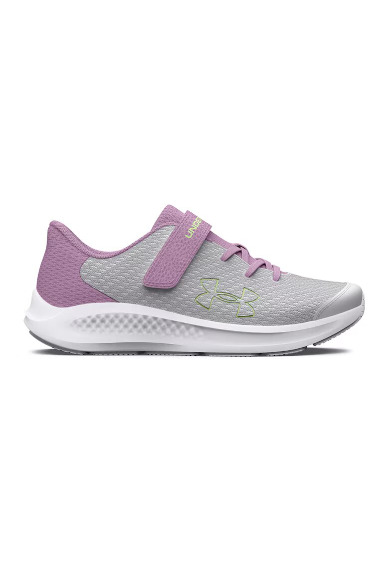 Under Armour Pantofi cu velcro pentru alergare GPS Pursuit 3 - Gri deschis/Lila pal