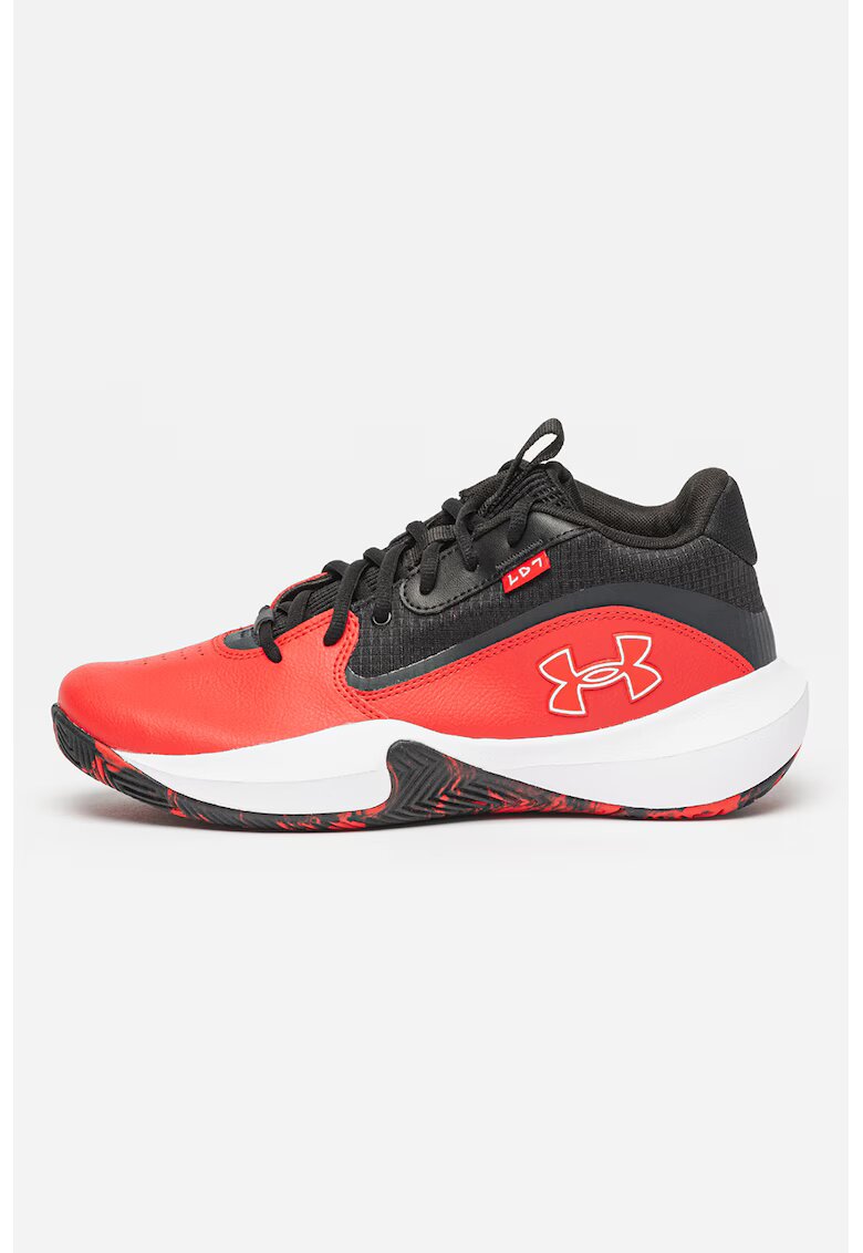 Under Armour Pantofi Lockdown 7 pentru baschet - Rosu/Alb/Negru