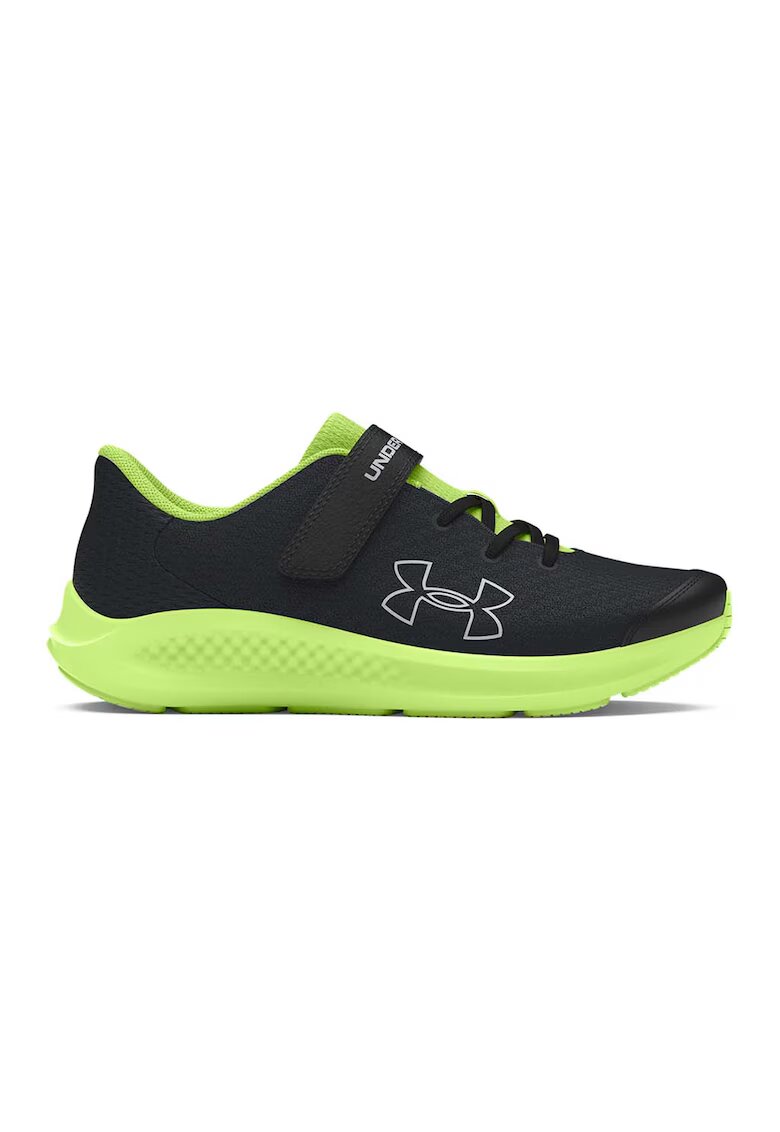 Under Armour Pantofi Pursuit 3 AC cu monograma pentru alergare - Negru/Verde neon