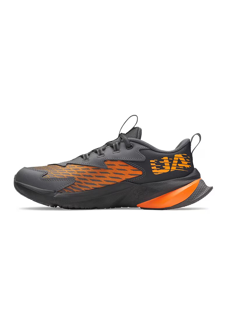 Under Armour Pantofi Scramjet de piele cu garnituri din material textil pentru alergare - Portocaliu/Gri inchis