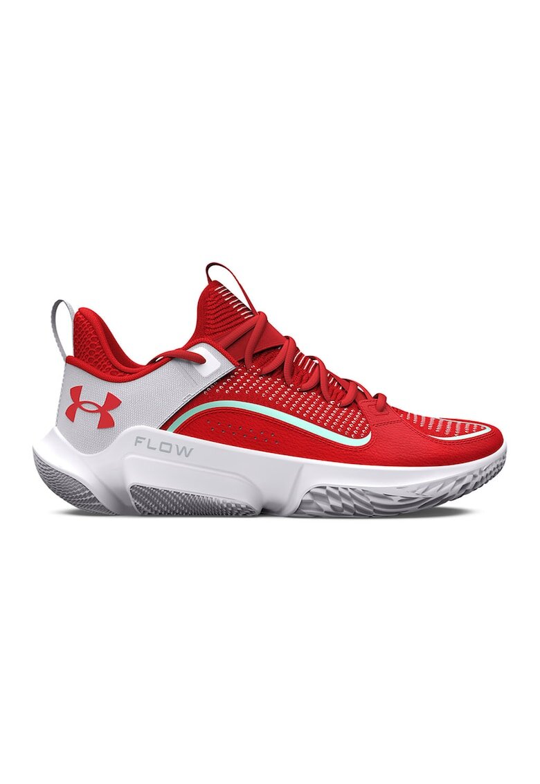 Under Armour Pantofi slip-on pentru baschet Flow FUTR X 3 - Gri/Rosu inchis/Verde menta
