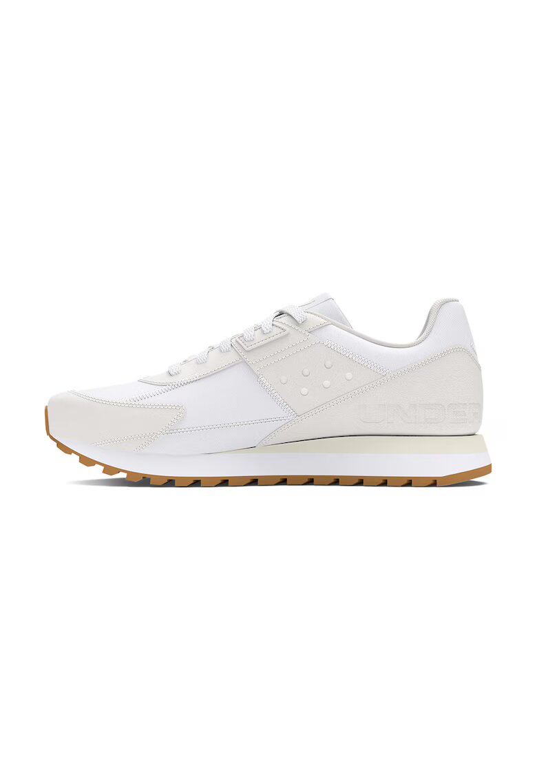 Under Armour Pantofi sport Essential Runner cu garnituri de piele - Alb optic/Caramel/Bej deschis