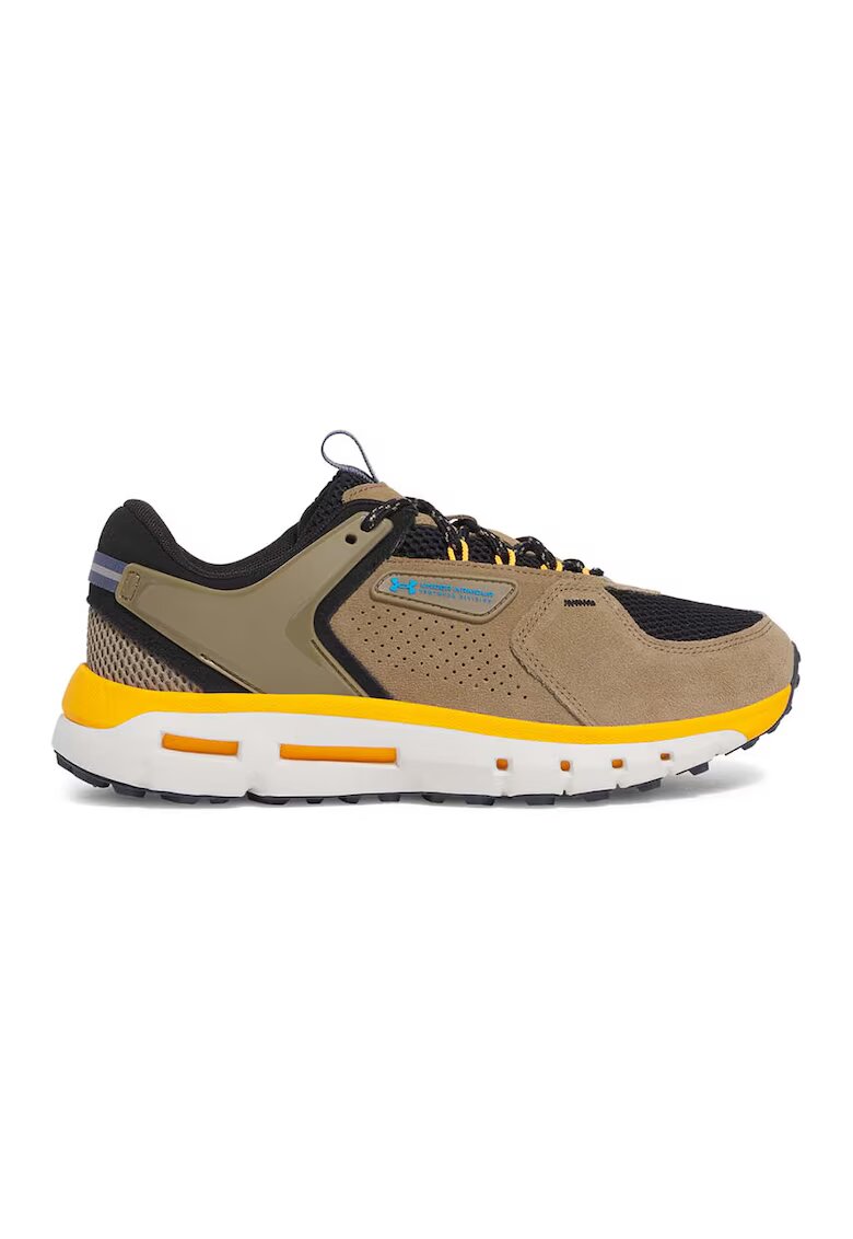 Under Armour Pantofi sport Summit Trek cu insertii din piele intoarsa - Negru/Galben/Maro camel