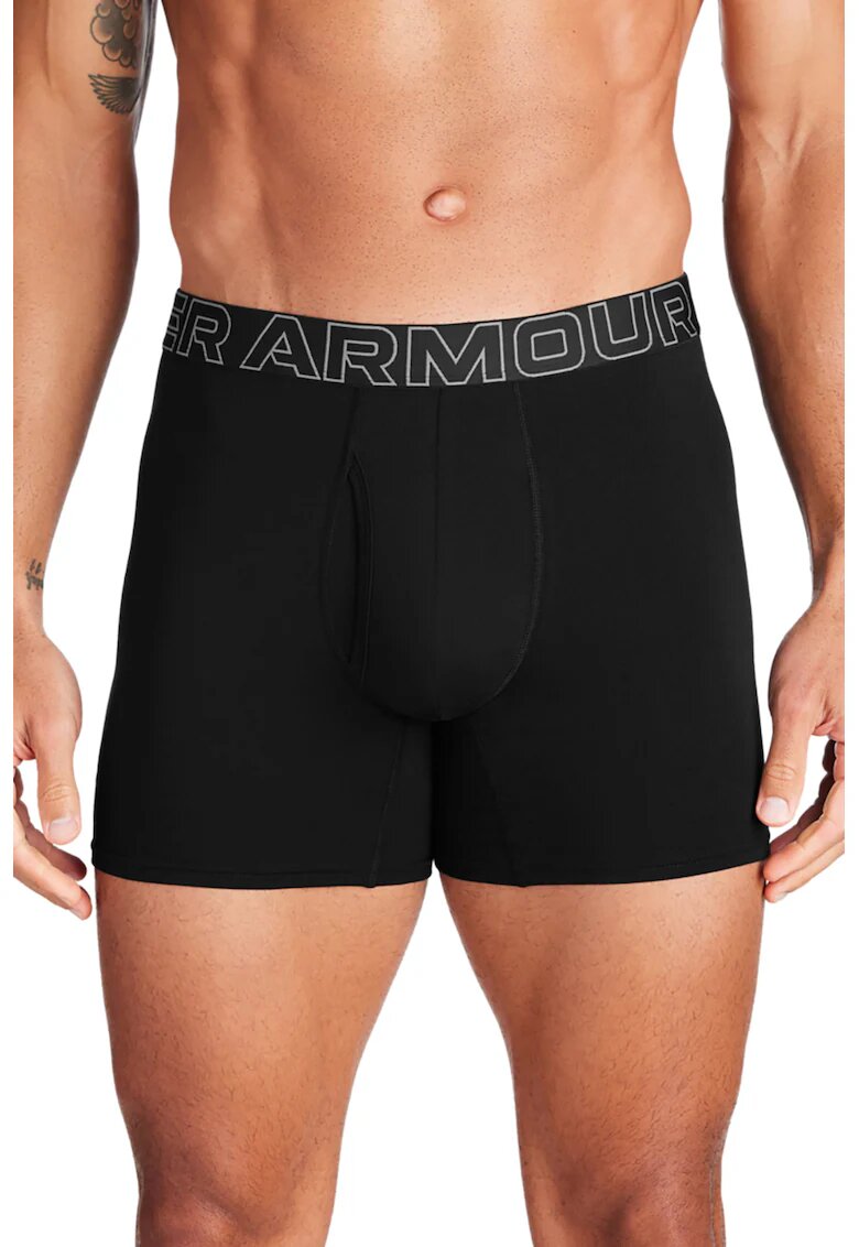 Under Armour Set de boxeri cu banda logo in talie - 3 perechi - Negru
