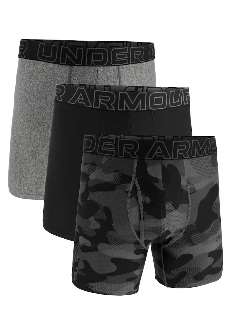 Under Armour Set de boxeri cu banda logo in talie - 3 perechi - Negru/Gri