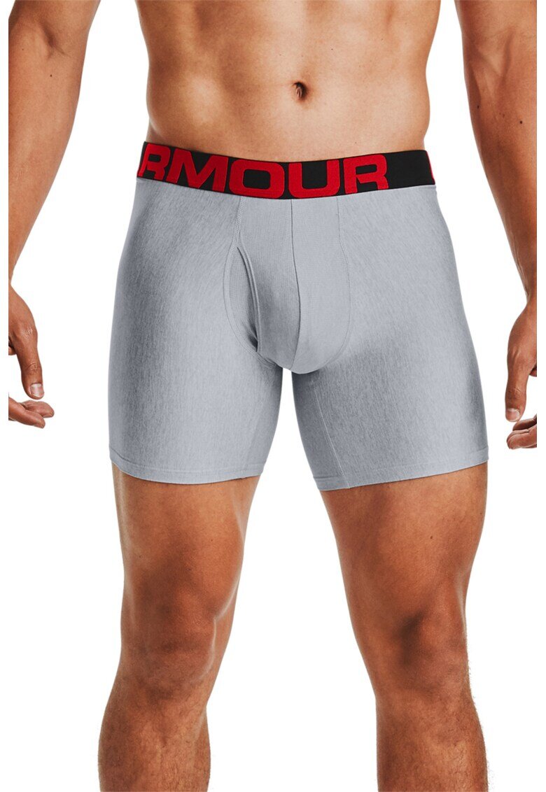 Under Armour Set de boxeri cu banda logo in talie Tech™ - 2 perechi - Gri cenusiu