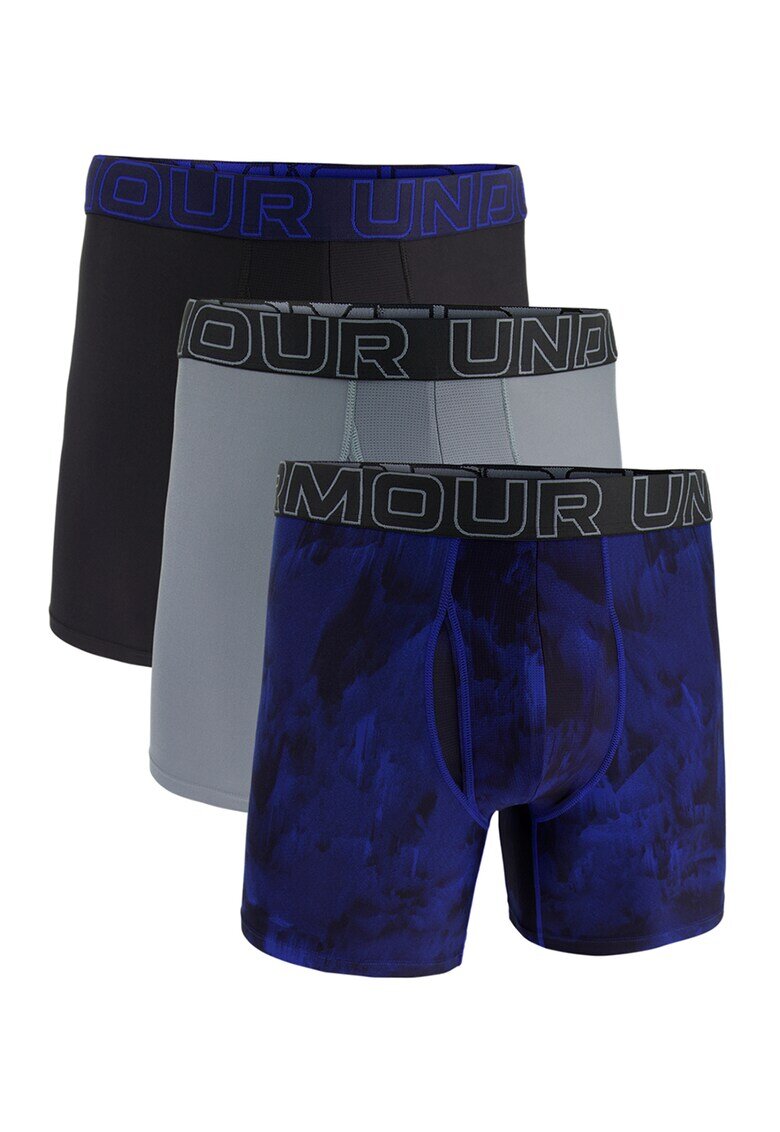 Under Armour Set de boxeri pentru fitness Performance - 3 perechi - Negru/Albastru royal