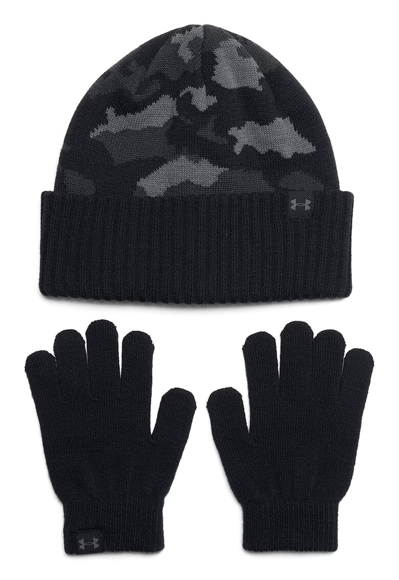 Under Armour Set de manusi si caciula tricotate - Negru/Gri antracit