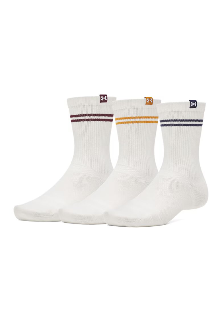 Under Armour Set de sosete lungi pentru fitness - 3 perechi - Alb
