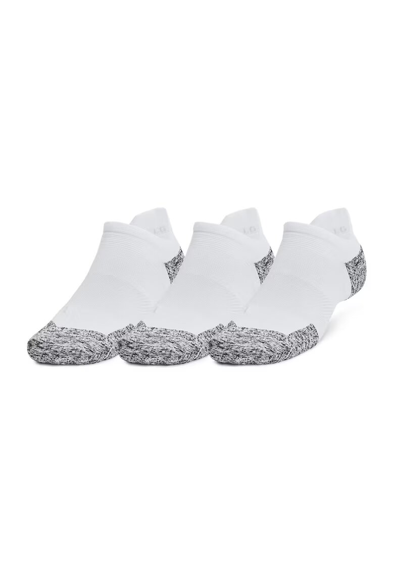 Under Armour Set de sosete pana la glezna pentru alergare - 3 perechi - Alb optic/Gri deschis melange