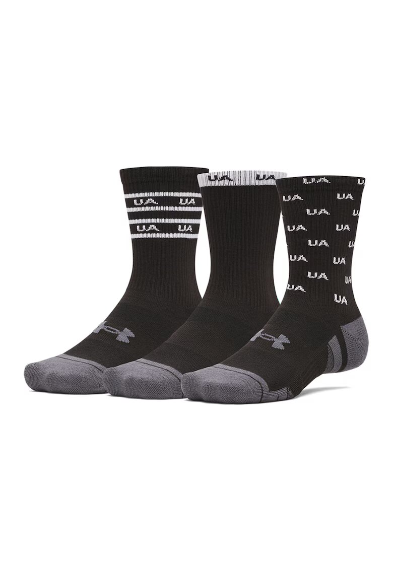 Under Armour Set de sosete pentru antrenament Performance Tech - 3 perechi - Alb/Negru