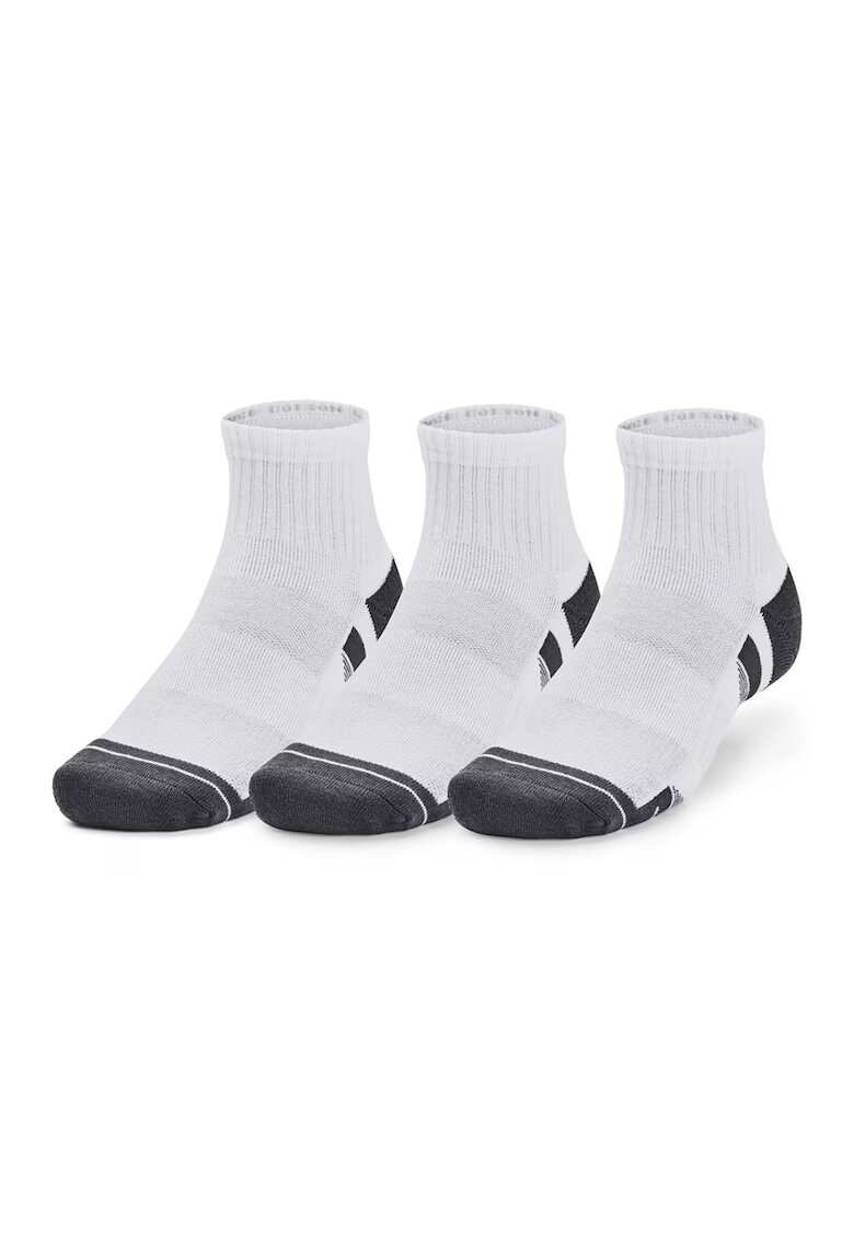 Under Armour Set de sosete scurte pentru fitness - 3 perechi - Alb/Negru